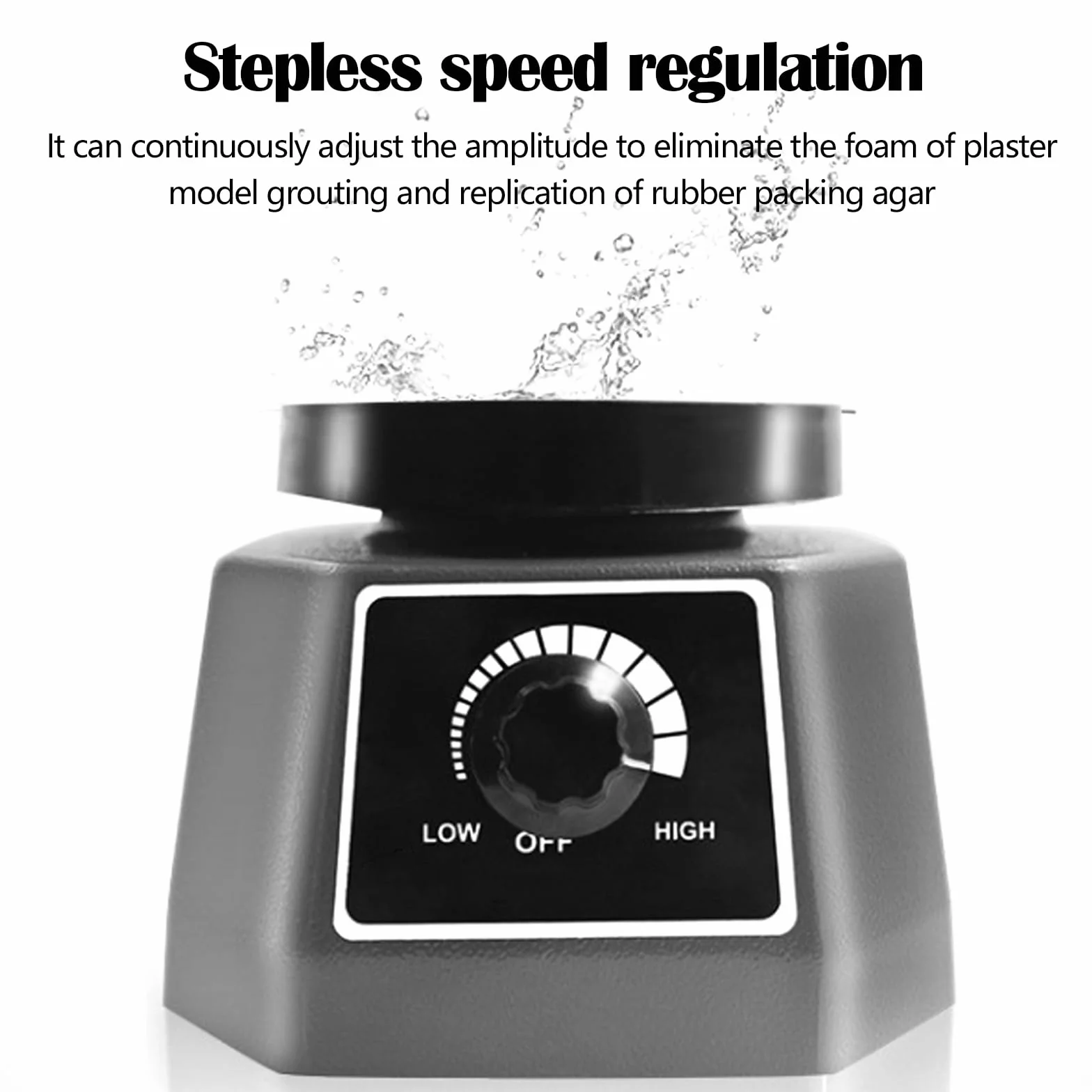 Rüttelplatte, 220V 100W Gipsrüttler Rüttelplatte Elektrisch 4'' Dental Oszillator Gips Rüttelplatte Einstellbare Geschwindigkeit Oszillator Dentallaborgeräte für Mischen Gips Gießen Modellen Harzguss