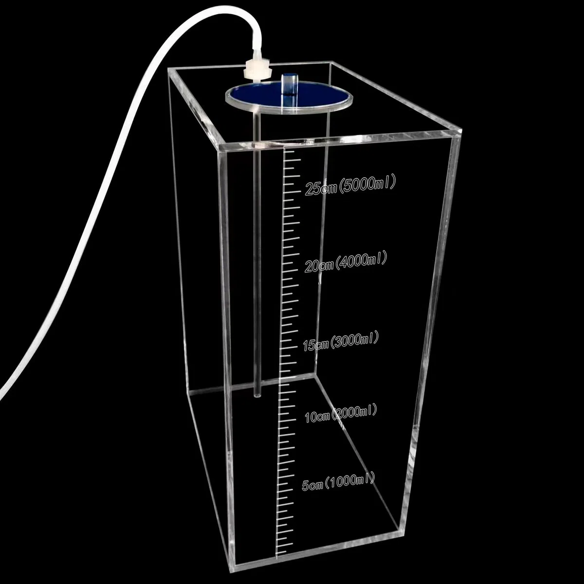 1.5 l/4.5 l/2.5 l/5 l Dosierbehälter, Dosierpumpe, Flüssigkeitsbehälter, aus Acryl, Reservoir (1 Gitter blauer Deckel/3 Gitter gelber roter blauer Deckel) (5 l 1 Gitter blauer Deckel)