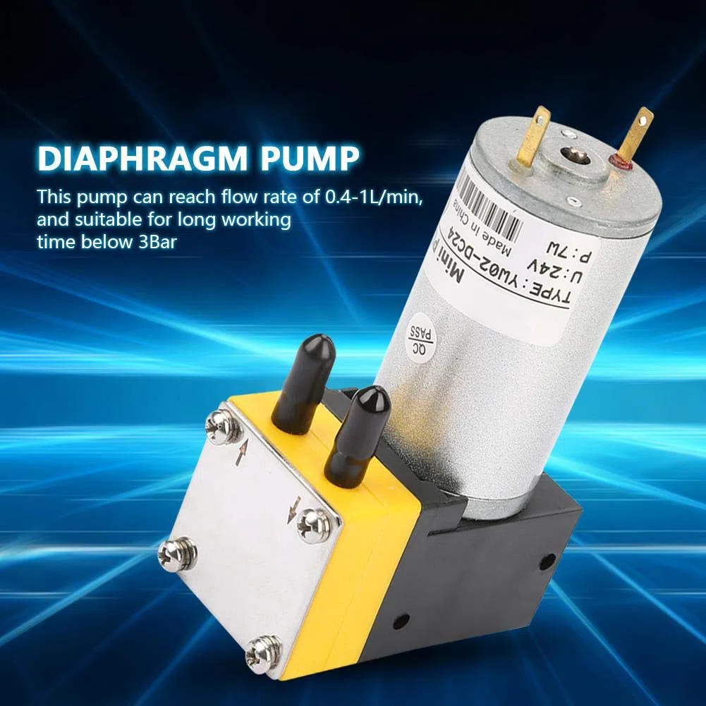 Akozon Membranpumpe 24V 0.4-1L / min Miniatur-Membranpumpe-Vakuumpumpe für Luft/Flüssigkeit