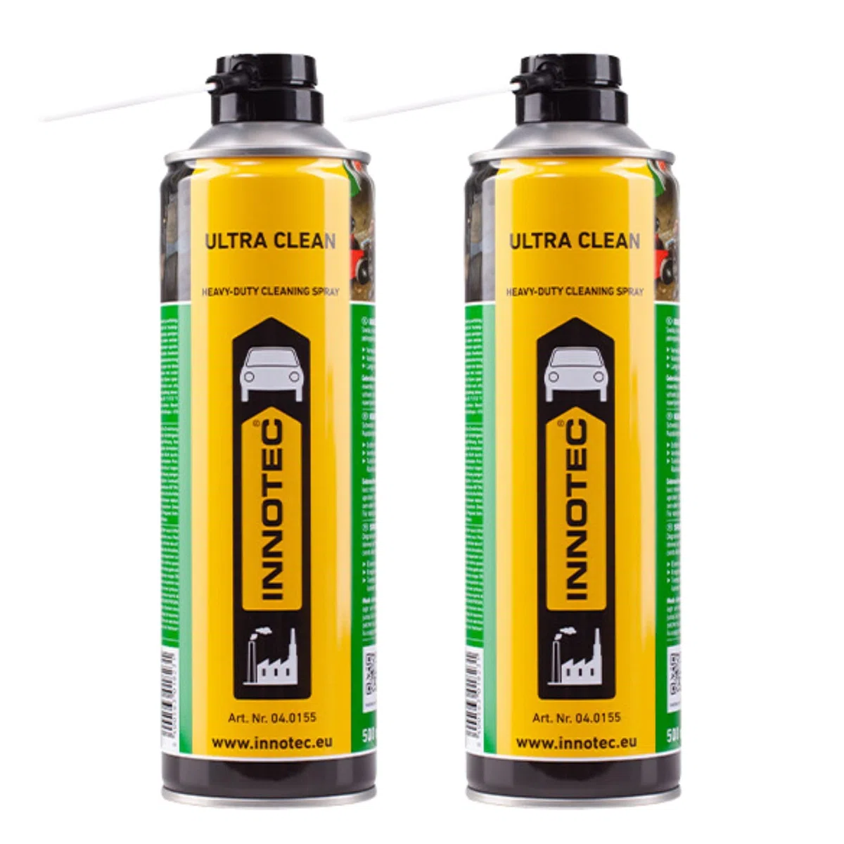 2 Stück INNOTEC Ultra Clean 500 ml Aerosol – Intensivreiniger für KFZ, Industrie und Werkstatt – löst Öl, Fett, Teer, Wachs, Kleber & Schmutz – mit Sprührohr für präzise Anwendung – Premium Qualität