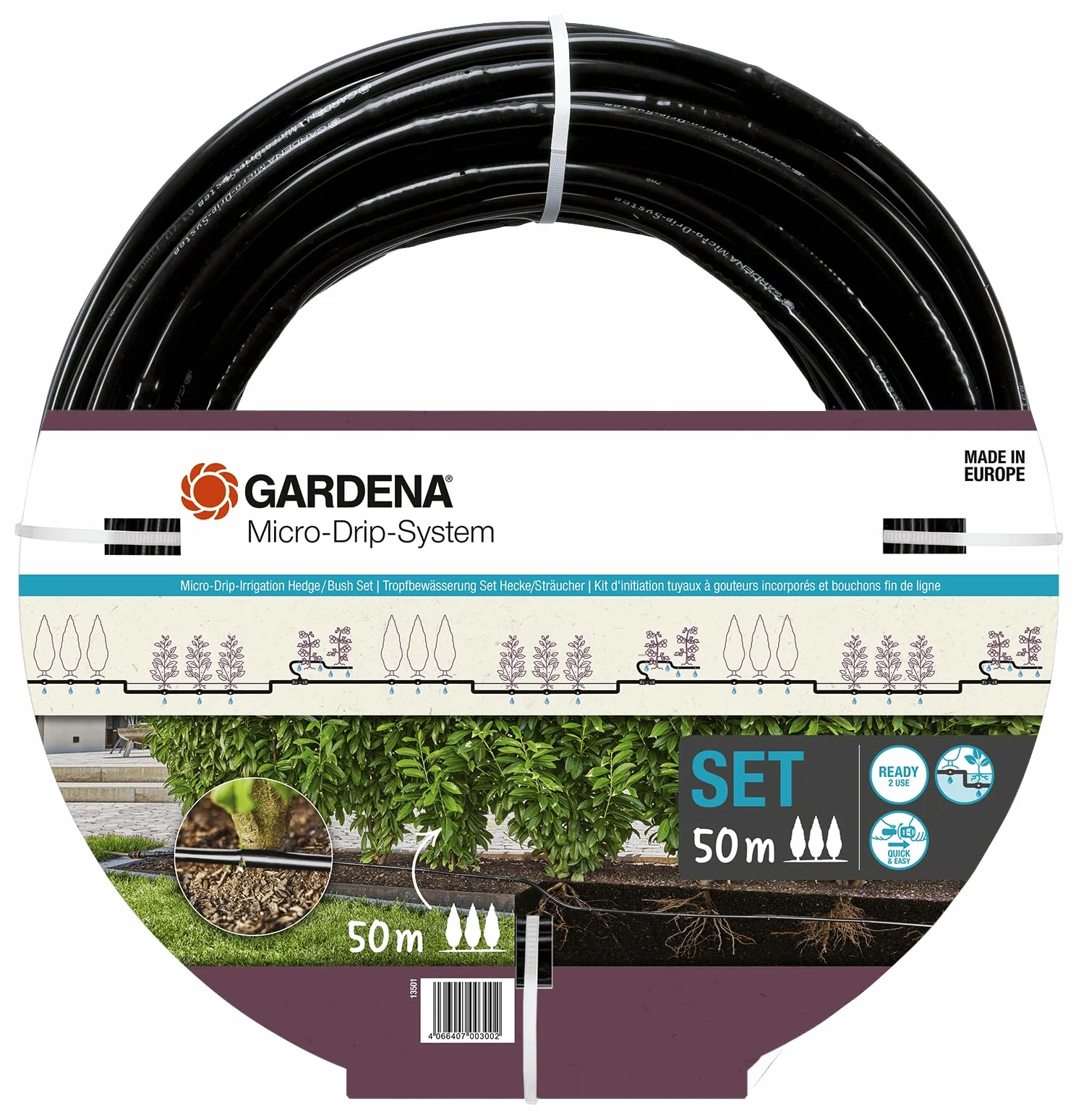 Gardena Micro-Drip-System Set Sträucher/Hecken 50 m