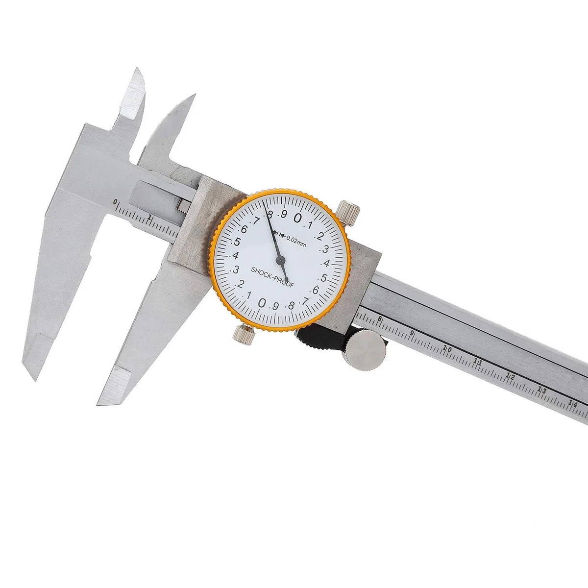 KATSU Uhrmessschieber 200mm 8" Zifferblatt Messschieber Edelstahl hochpräziser stoßfester und abschließbarer Kopf 4-Wege-Messmikrometer 401231