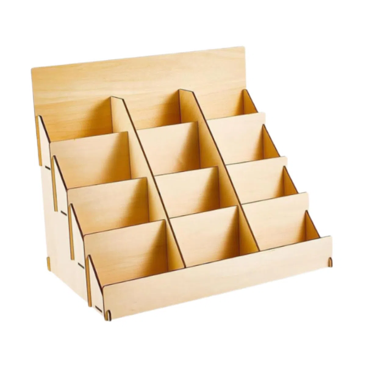 Ständer für Grußkarten aus Holz, 4 Etagen, Verkaufsregal für Verkäufer, Briefmarken, Aufkleber, Organizer, 45 x 30 x 39 cm