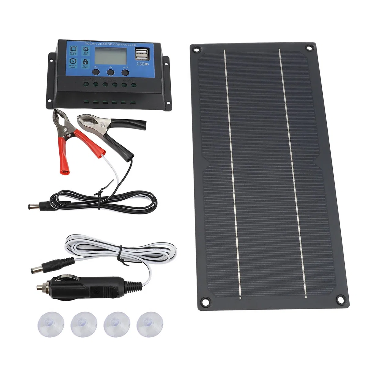 Sxhlseller 600 W Monokristallines Silizium-Solarpanel-Set mit 100 A 12 V 24 V Laderegler, Leichte Tragbare Stromversorgung für Wohnmobil-Camping, Boote und Landwirtschaftliche Geräte