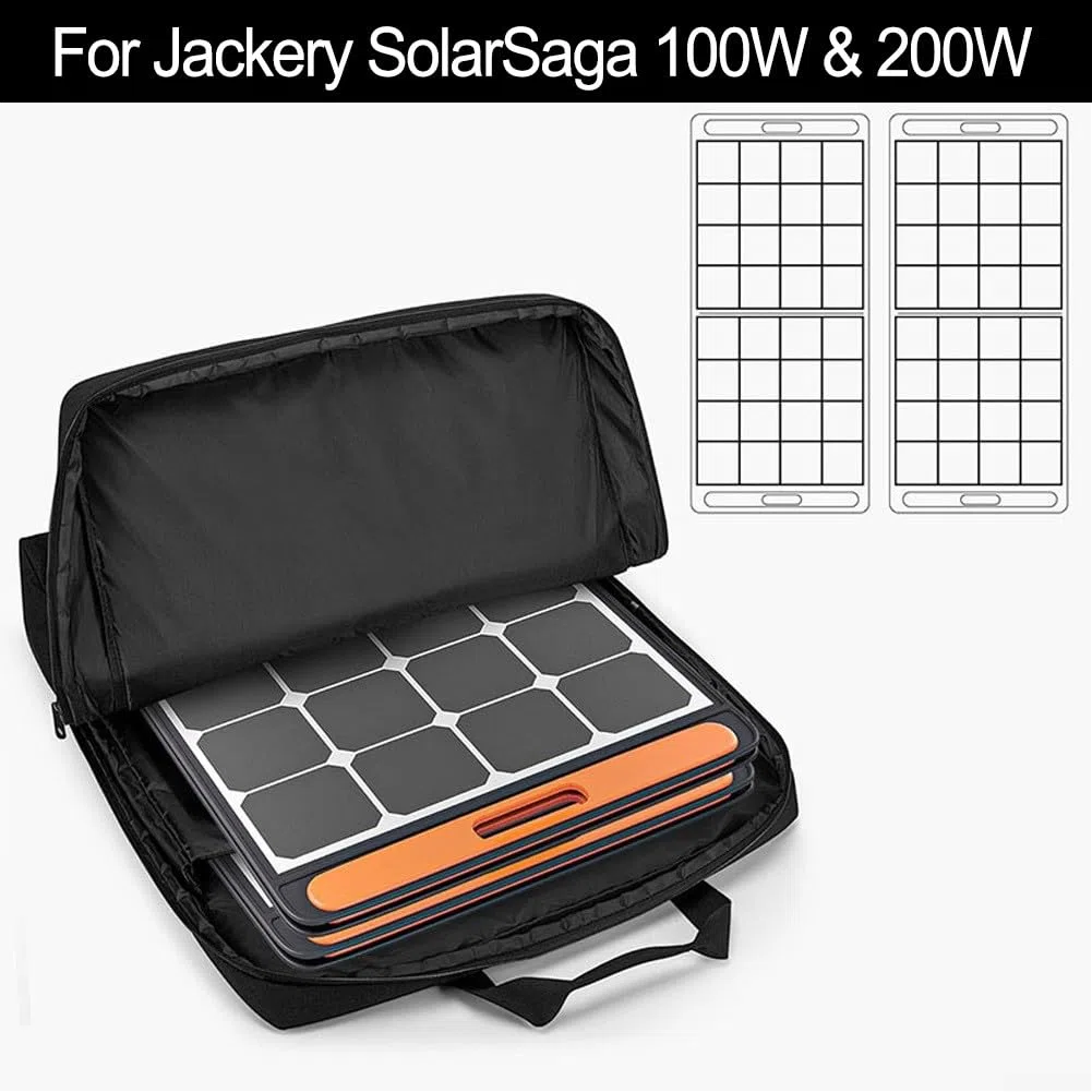 Tragbare Solarpanel-Tasche, Solarmodul-Aufbewahrungstasche mit Polsterung und Schultergurt, für SolarSaga 100W für Rockpals SP003 100W für Power 100W, Solarpanel-Tragetasche
