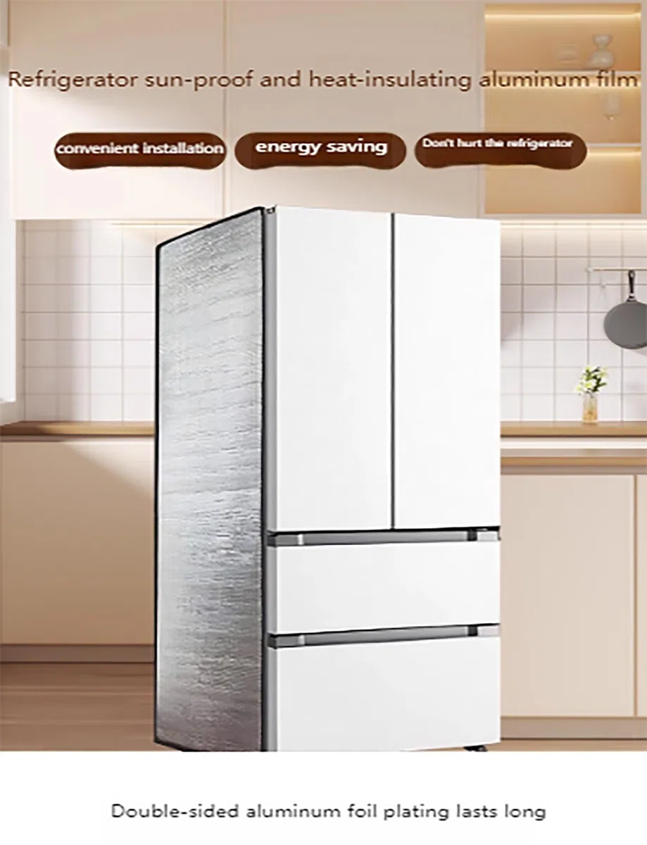 Isolierfolie aus Aluminiumfolie, isolierte Gefrierschrankabdeckung, Sonnenschutz for den Kühlschrank, universelle Kühlschrankabdeckung, energiesparend(60x178cm/23.6x70.1in)
