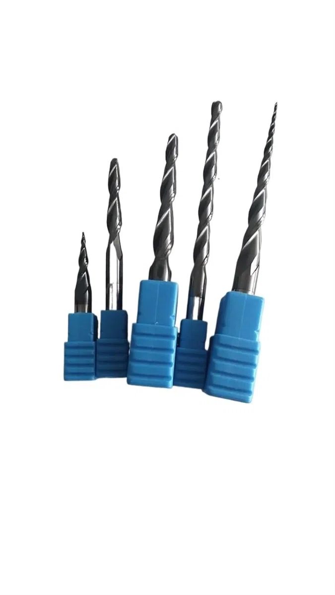 3,175/4/6/8mm Schaft R0,25/R0,5/R0,75/R1/R1,5/R2 Vollhartmetall Konische Schaftfräser CNC Gravur Fräser Router Bits (Size : R2x30.5xD6x75L)