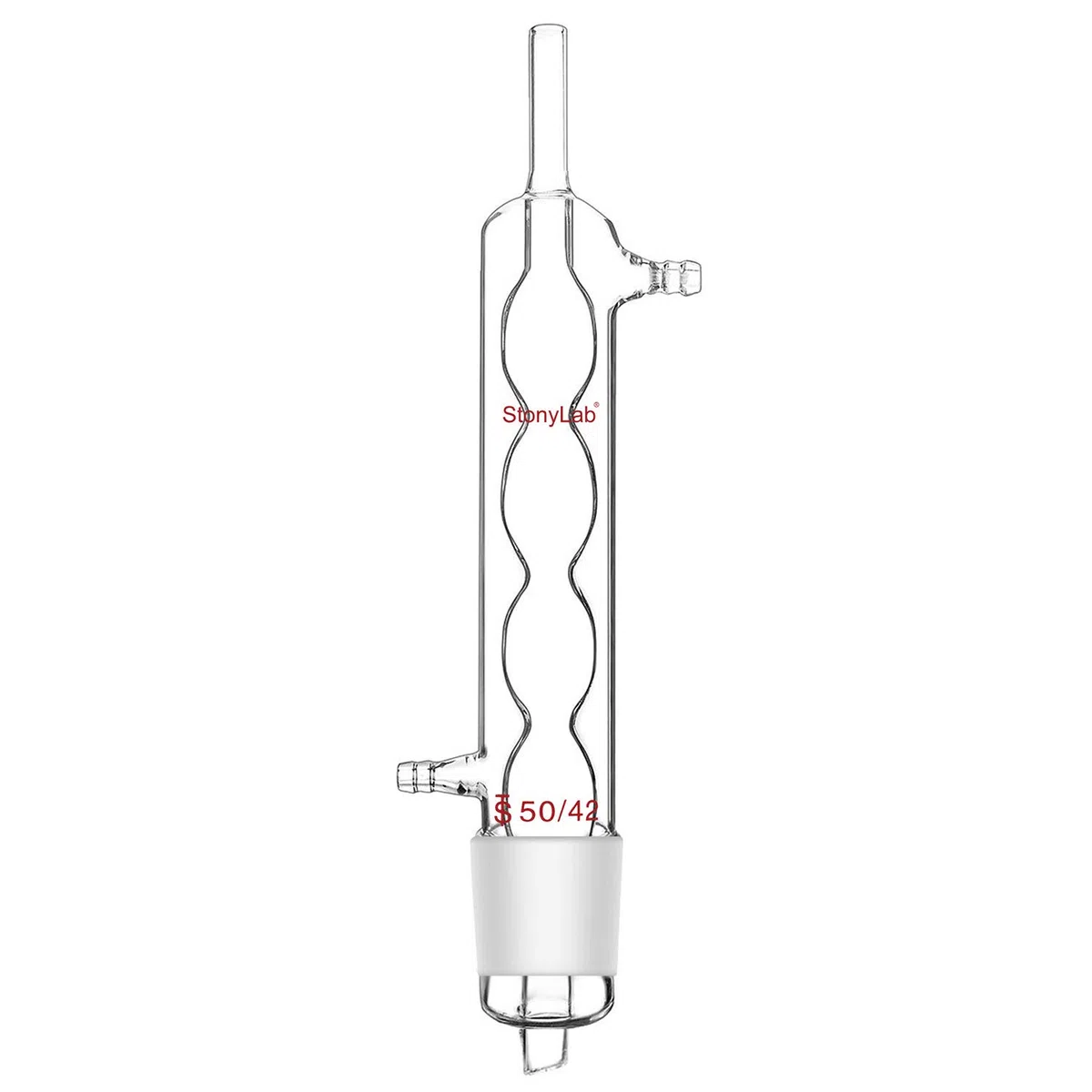 stonylab Allihn Kondensator Rückfluss für Soxhlet Extractor, Borosilikatglas Allihn Kondensator mit 50/42 Gelenk 250 mm Mantellänge Laborglaskondensator, 500 ml