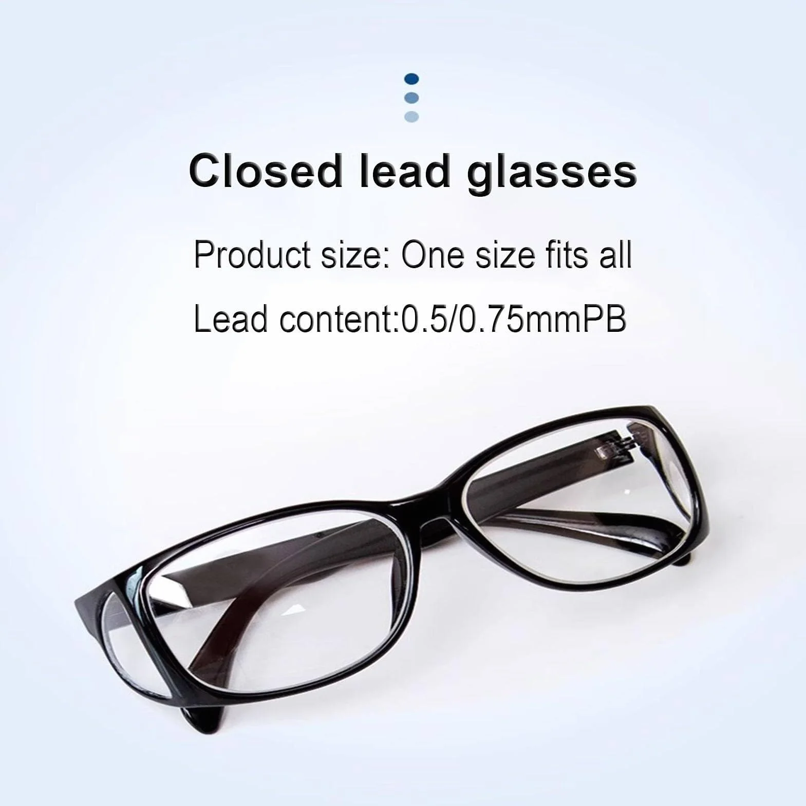 Röntgenschutzbrille, Bleischürze mit Seitenschutz, 0,5/0,75 mmPb, Hochlichtdurchlässige Linsen, Schwarz