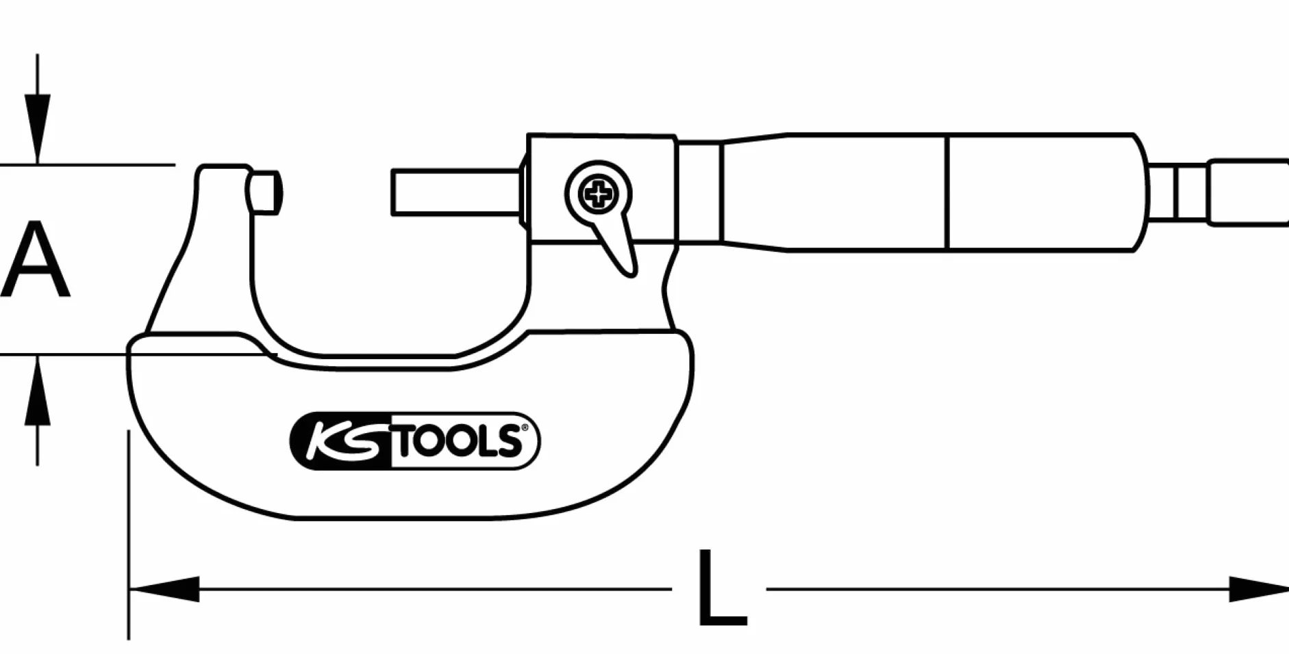 KS Tools 300.0555 Bügelmessschraube, 0-25mm