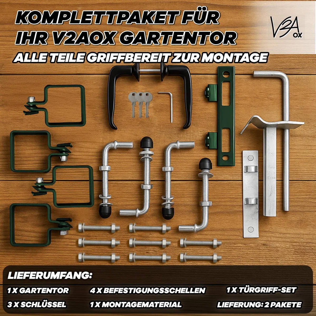 Gartentor Tor für Gartenzaun Zaun 160 cm hoch Gartentür aus Metall für Stabmattenzaun Abschließbar inkl. Pfosten Grün