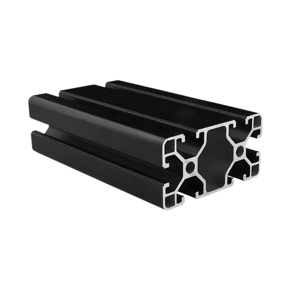AluProfil 4080 Alu Profil 580mm T Typ Schwarz Aluminium Profile 40x80 Europäischer Standard Eloxierte Linearschiene Extrusion 1 Stück, für DIY 3D Drucker und CNC