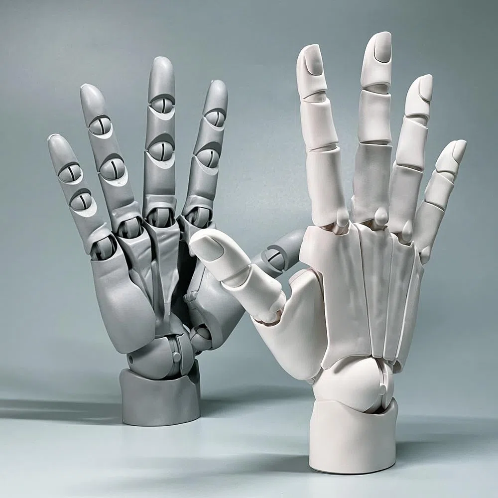 1:1 Flexible Right Hand Model, Joints Moveable Artists Manikin Hand Figure for Arts Drawing Sketching Painting Jewelry Display (White, one Size)