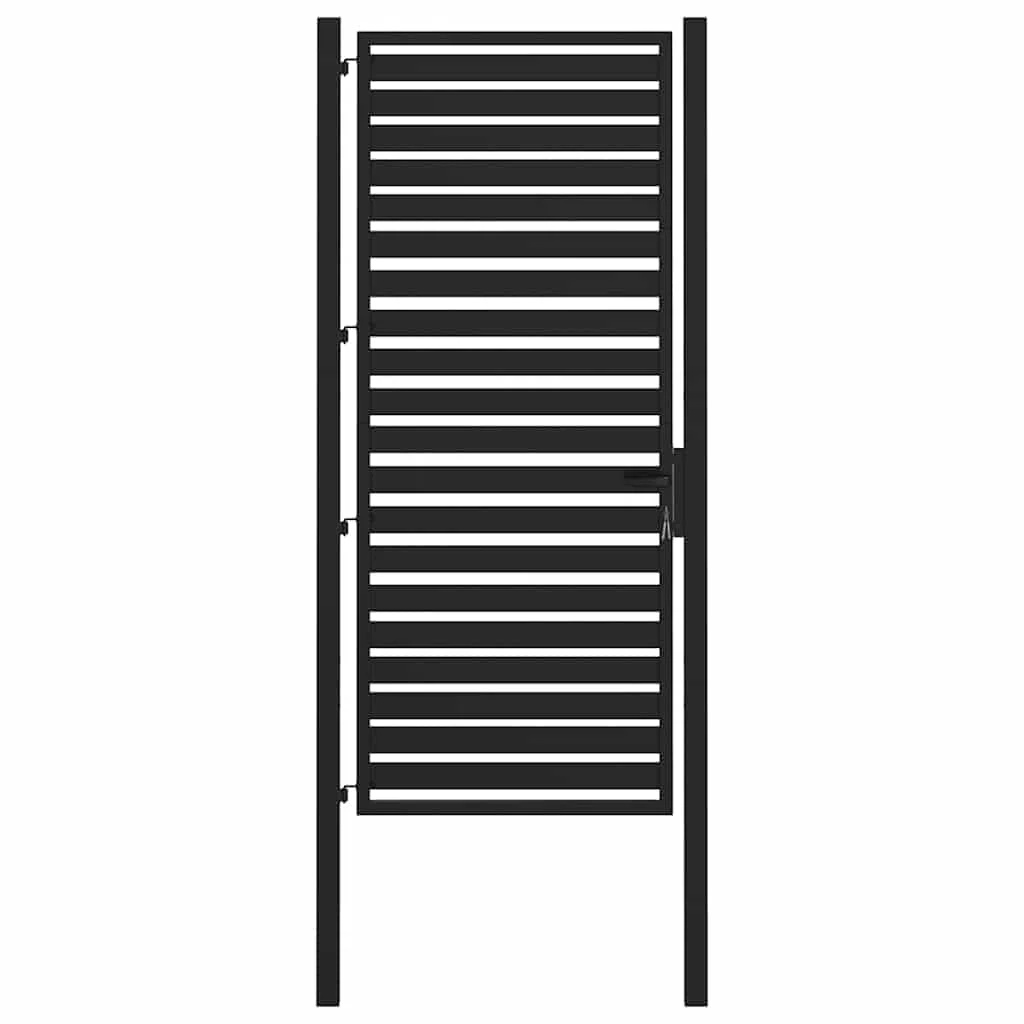 Refined Gartentor Abschließbar Schwarz Zauntor Zauntür Aluminium Gartentür Metall 100x200 cm Aluminium