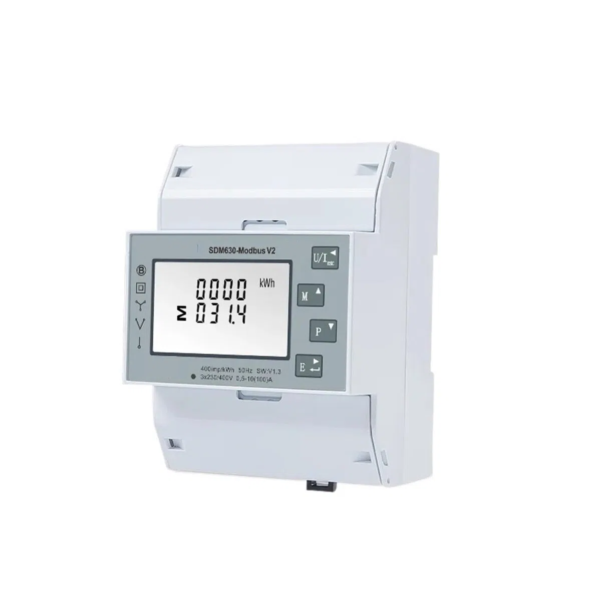 Dreiphasen-Energiezähler, SDM630 Modbus-V2 Multifunktions-Energiezähler 1P2W 3P3W 3P4W Modbus/Impulsausgangsanschluss RS485