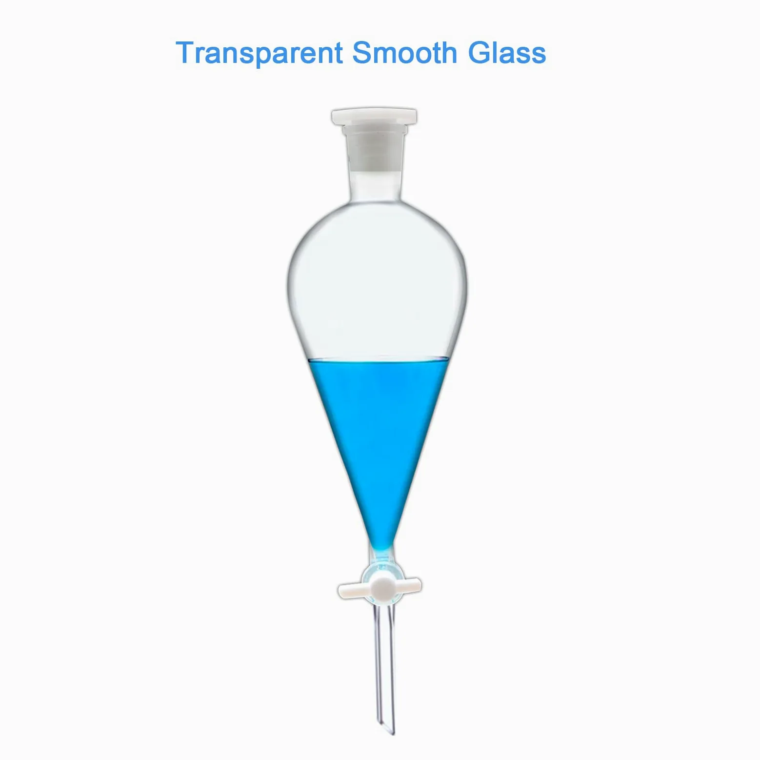 FSLAB Borosilikatglas Glass 1000ml Scheidetrichter Heavy Wall Conical Separatory Funnel Trichter with PTFE Stopcock - 1000ml