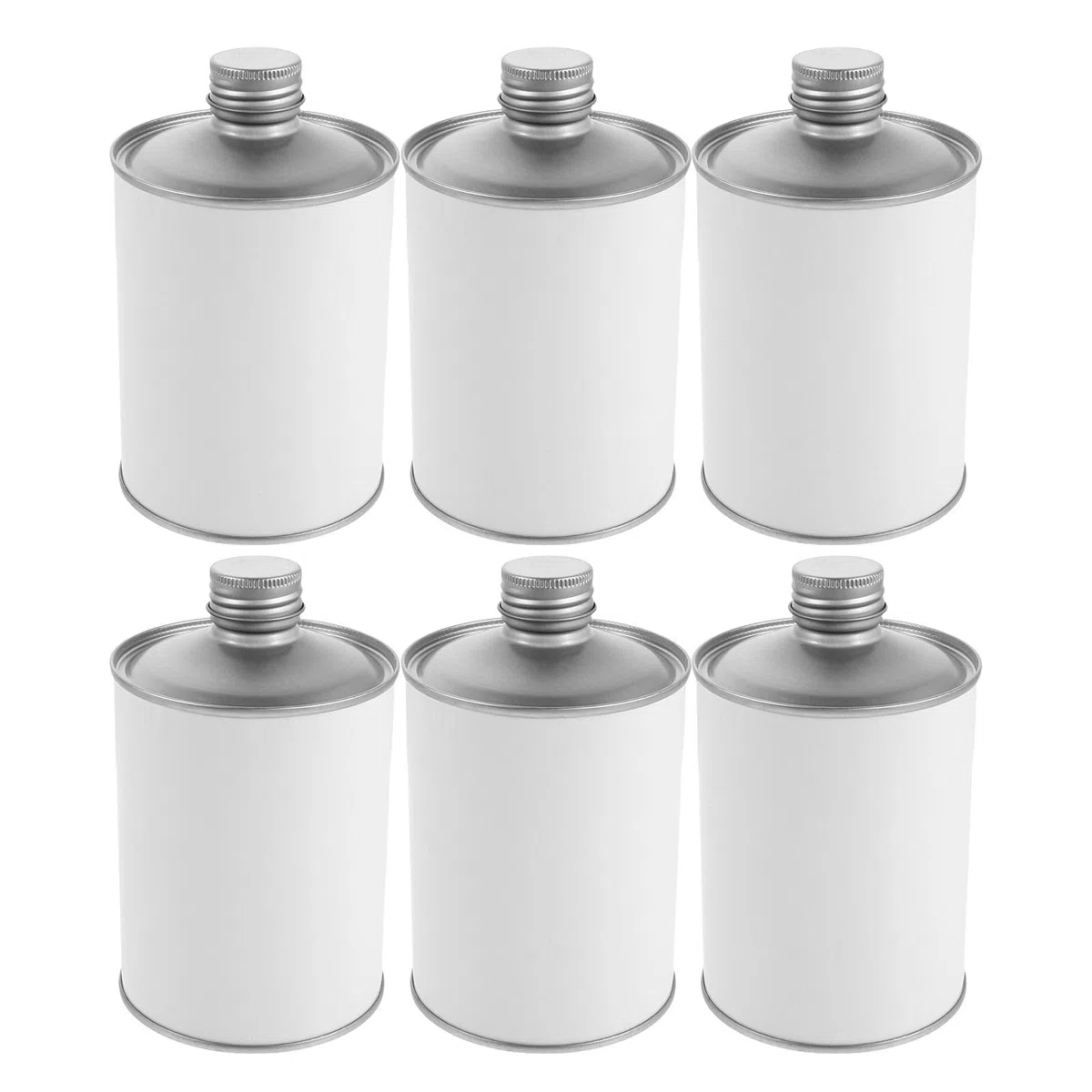 6 Stück Brennerkanister: 17oz/500ml Metalldose mit Deckel, runder Weißblechbehälter, auslaufsichere Industrieverpackung für industrielle Zusatzstoffe und Reagenzien