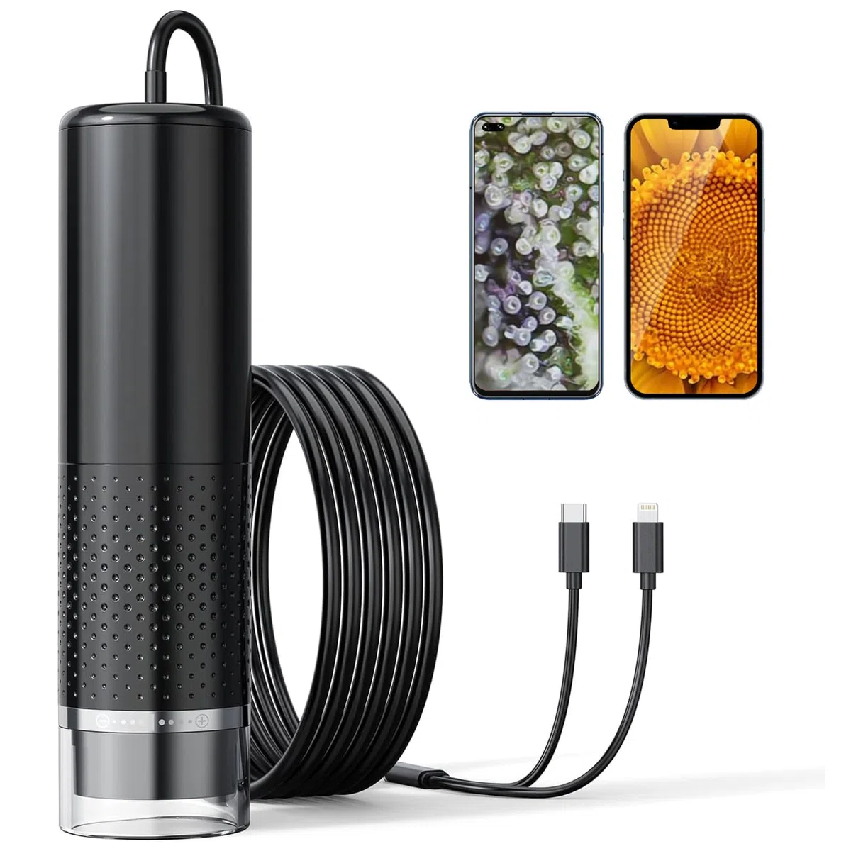 USB Mikroskop Handy, 1080P HD Mikroskope für iPhone Android, 10 Bis 200X Mikroskop Digital mit 8 LED Handy Mikroskop Kompatibel mit iOS, Android, Tablet