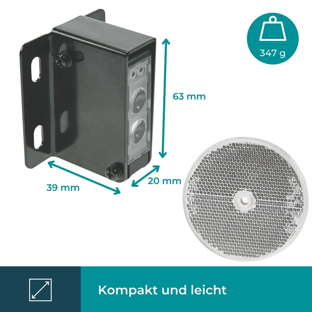 EtiamPro IR Lichtschranke Sensor, Infrarot Lichtbarriere mit 10 m Reichweite, retroreflektierende Erkennung, IP44 für Innen- und Außenbereich, schnelle Reaktion, NO Relais für Zutrittskontrolle und