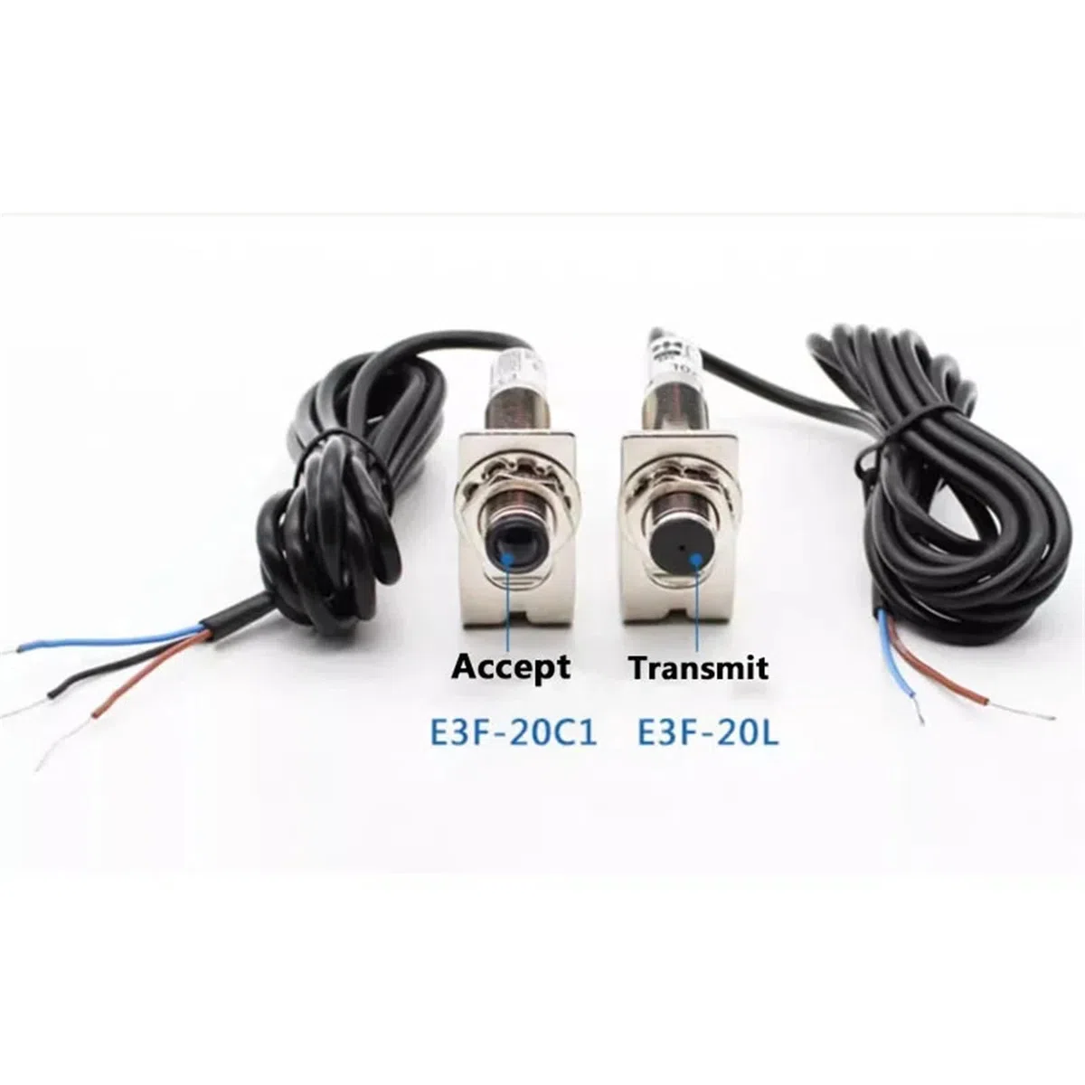 M12 laser opposite photoelectric switch E3F-20L/20C1 infrared proximity sensor normally open 20 meters laser sensor(NPN NO)