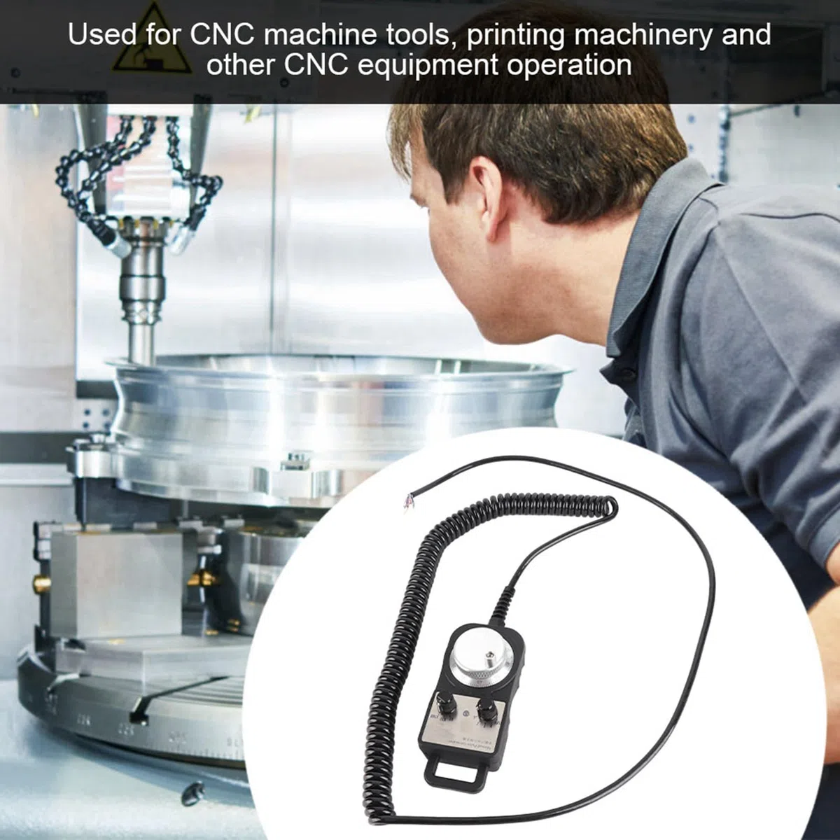5 V CNC 4-Achsen-Elektro-Handrad, manueller Impulsgenerator für Werkzeugmaschinen, Multiplikationsschalter x1, x10, x100 mit Not-Aus, komplett aus Kunststoff, ölbeständige Gehäuse