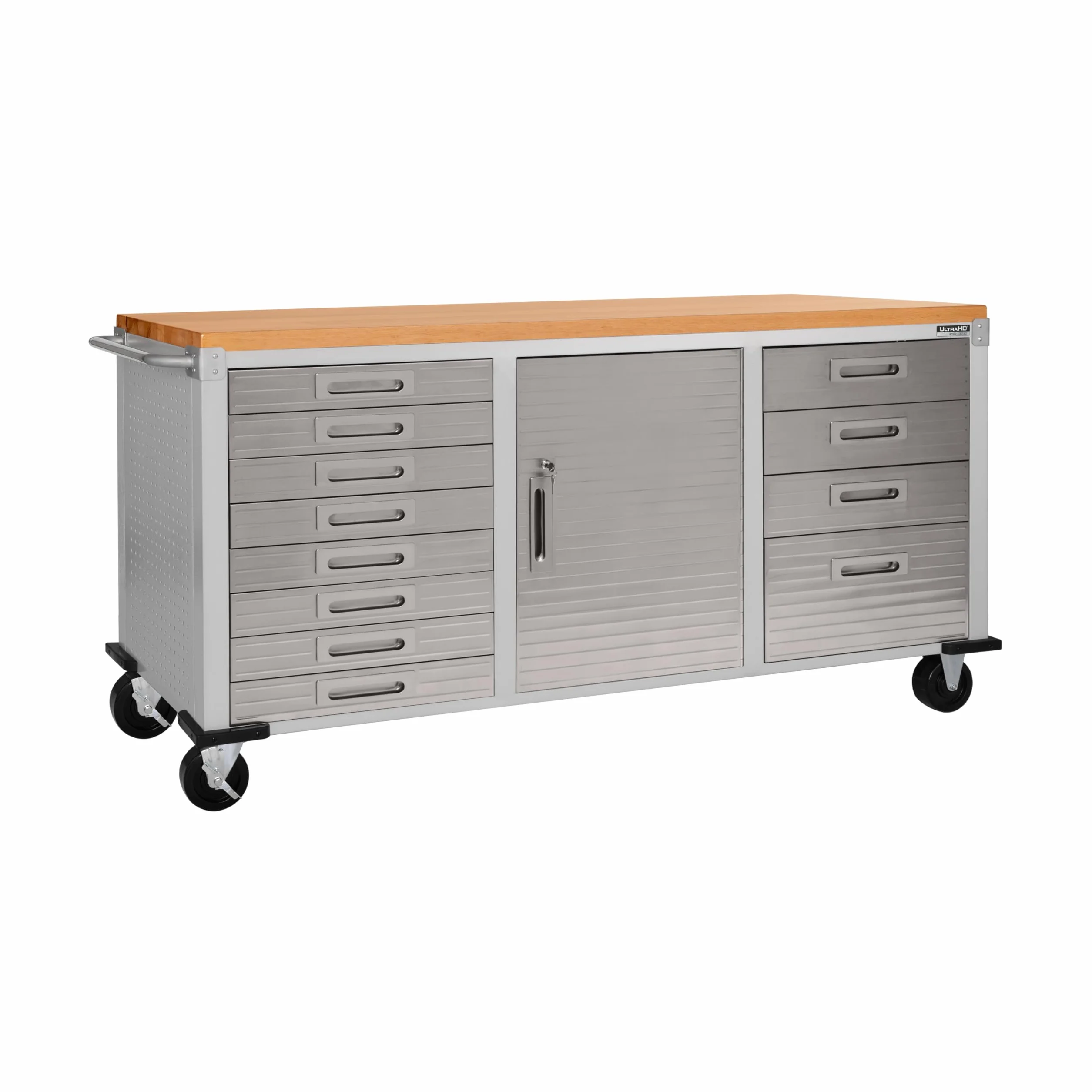 Seville Classics UltraHD Fahrbare Werkbank mit 12 Schubladen, für Büro, Garage, Werkstatt, 182,9 x 50,8 x 95,2 cm, Granit