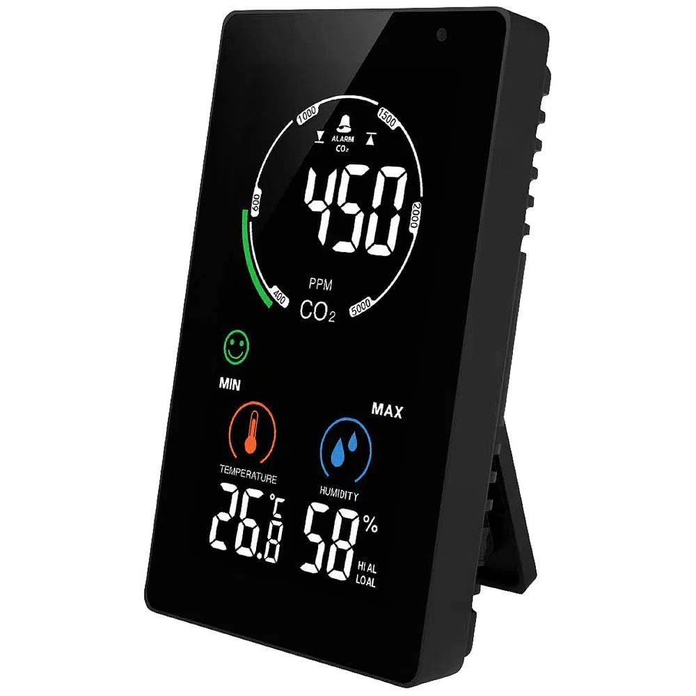 NDIR CO2 Monitor MX6055 CO2-Anzeige CO2-Messgerät Luftmengenmessgerät Temperaturmessung schwarz
