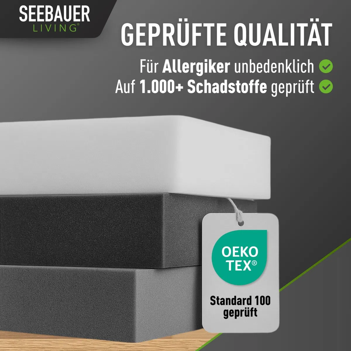 Schaumstoff-Set MEDIUM RG 35/40 (Mittelfest) 45 x 45 x 5 cm (4er Vorteilspack) Schaumstoffplatte für Polster und Sitzkissen, Polsterschaumstoff als Zuschnitt für Sitzpolster