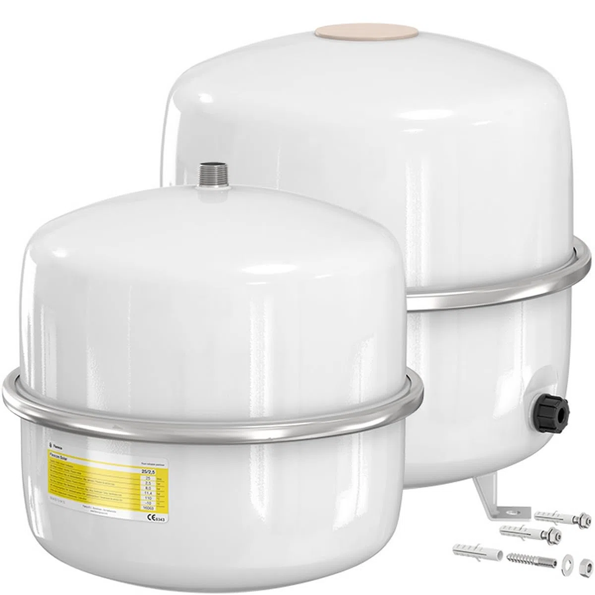 Flamco 16061 Flexcon Solar Ausdehnungsgefäß, 12 L, 2,5 bar für Solaranlagen, weiß