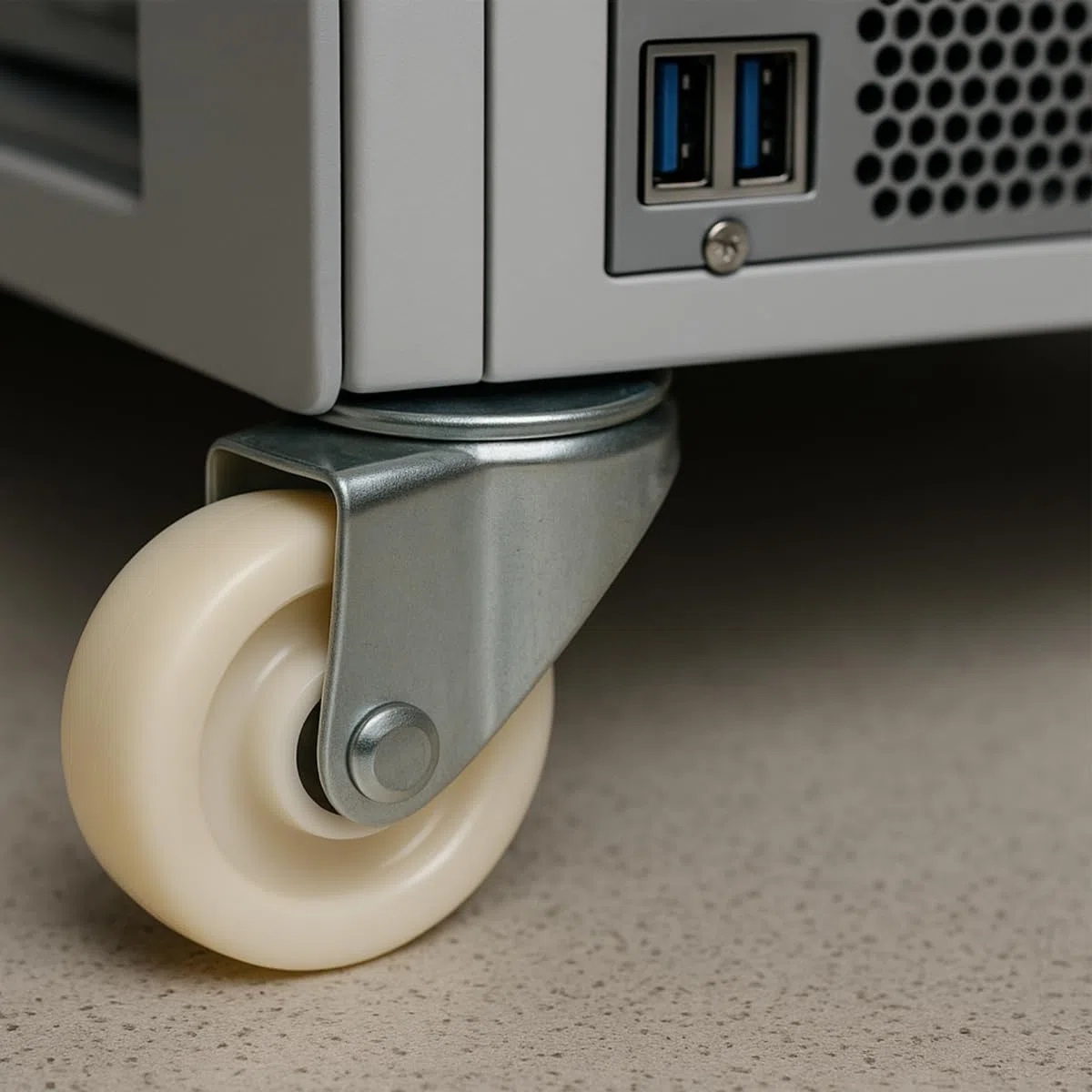 Transportrad 250 mm – Weißes Polyamidrad für Wagen, Maschinen, Möbel – Robustes Kunststoffrad (Modell 90B)
