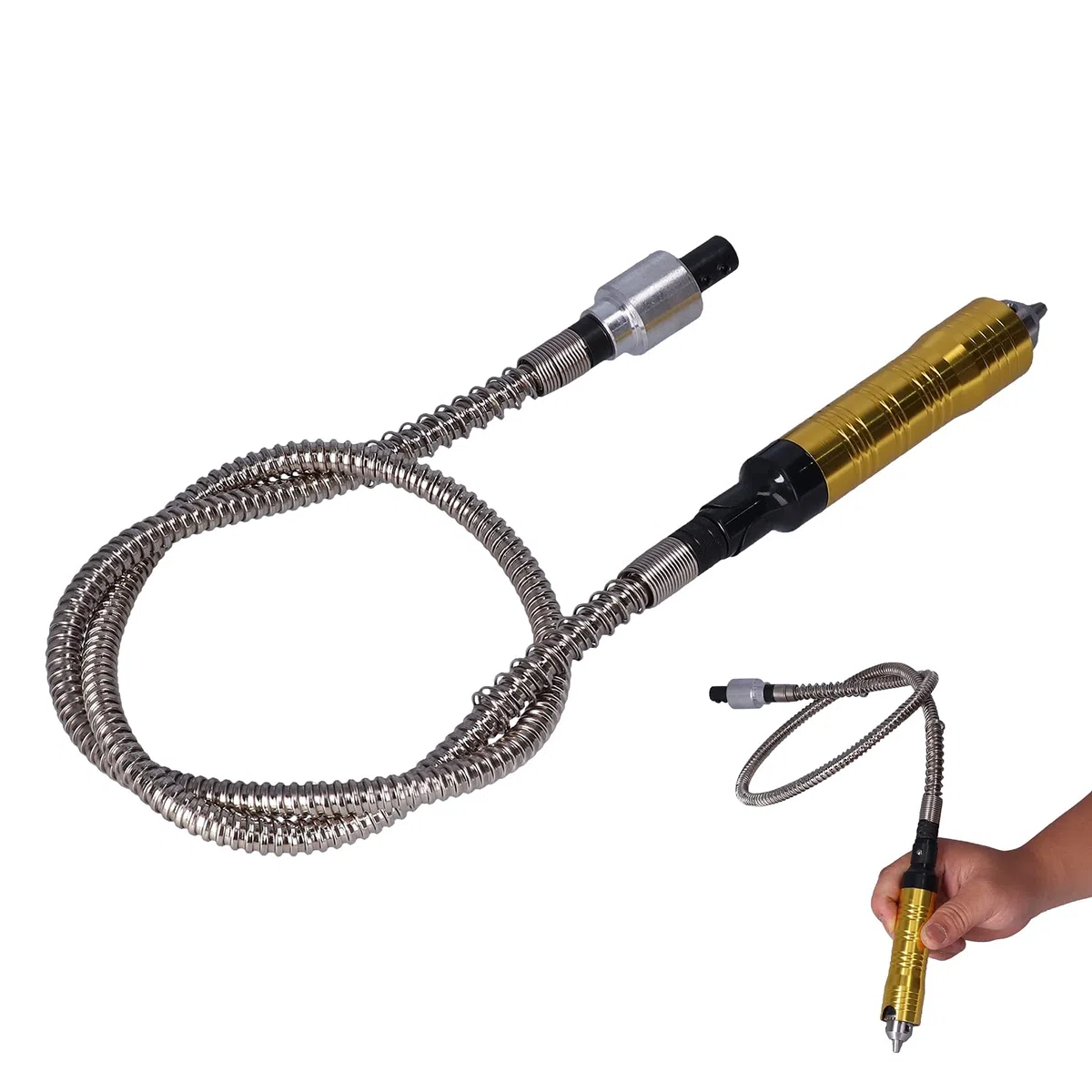 Rotationswerkzeug Mit Flexibler Welle, Flexwerkzeuge Flexwelle Für Rotationswerkzeug Bohrfutteradapter Verlängerungskabel Spannfutter Griff Polierer Adapter zum Feinschleifen