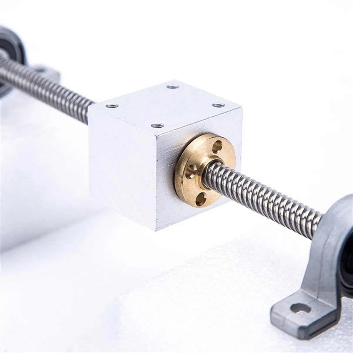 Gewindespiel Horizontale T8-Leitspindel mit Handrad-Set, 2 mm Steigung, 2 mm, 4 mm, 8 mm, 12 mm, 14 mm Leitspindel mit Messingmutter, Lagergehäusehalterung Schraube trapezförmig (Color : Lead 10mm ho