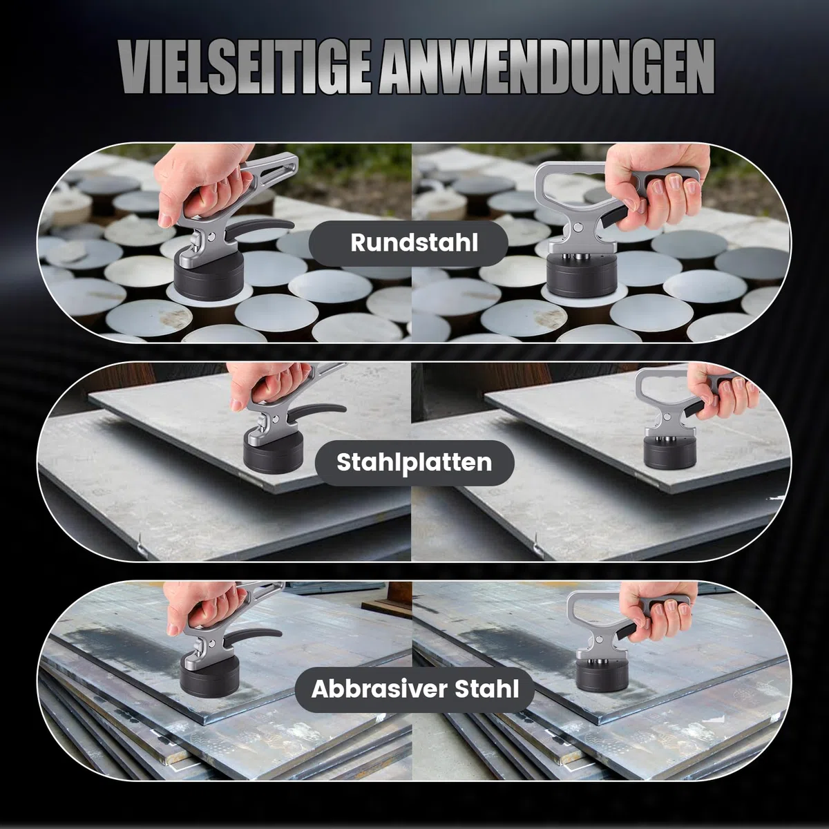 Starker Manueller Magnetischer Hebegriff, Tragbarer Leistungsstarker Neodym-Magnet mit Schnelllösegriff, Hand Magnetheber zum Bewegen und heben Von Schwermetallobjekten (50KG)
