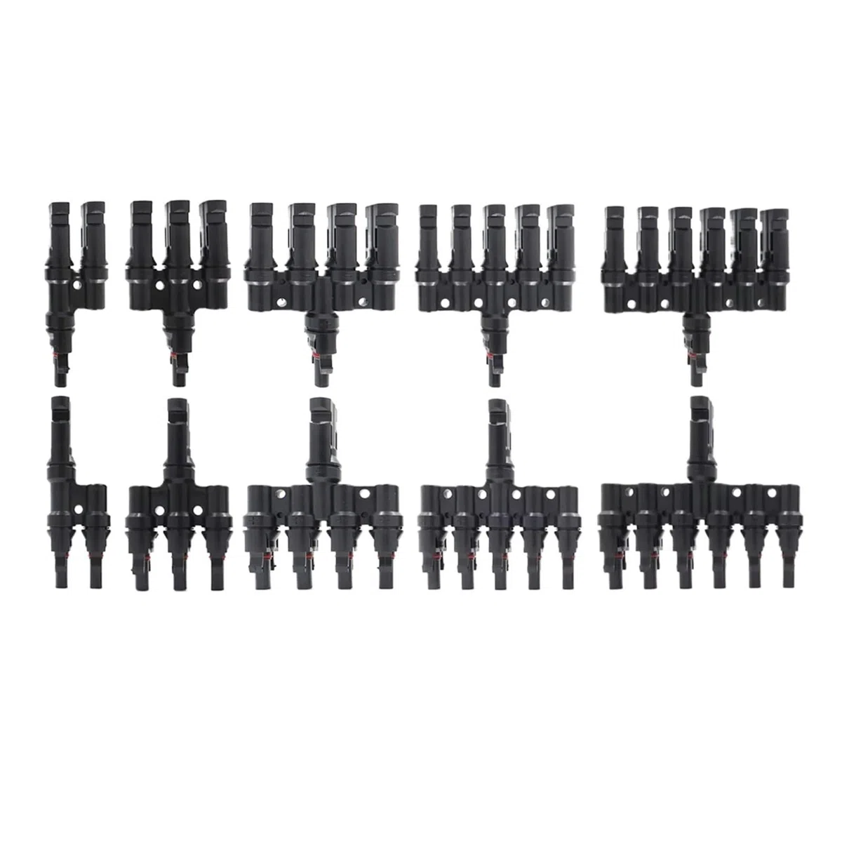 1 zu 2/3/4/5/6T Solar MC Anschlüsse for Photovoltaik Energie PV Panel Parallel Splitter Koppler Combiner IP67 1000V 1 Paar(4T-1pair)