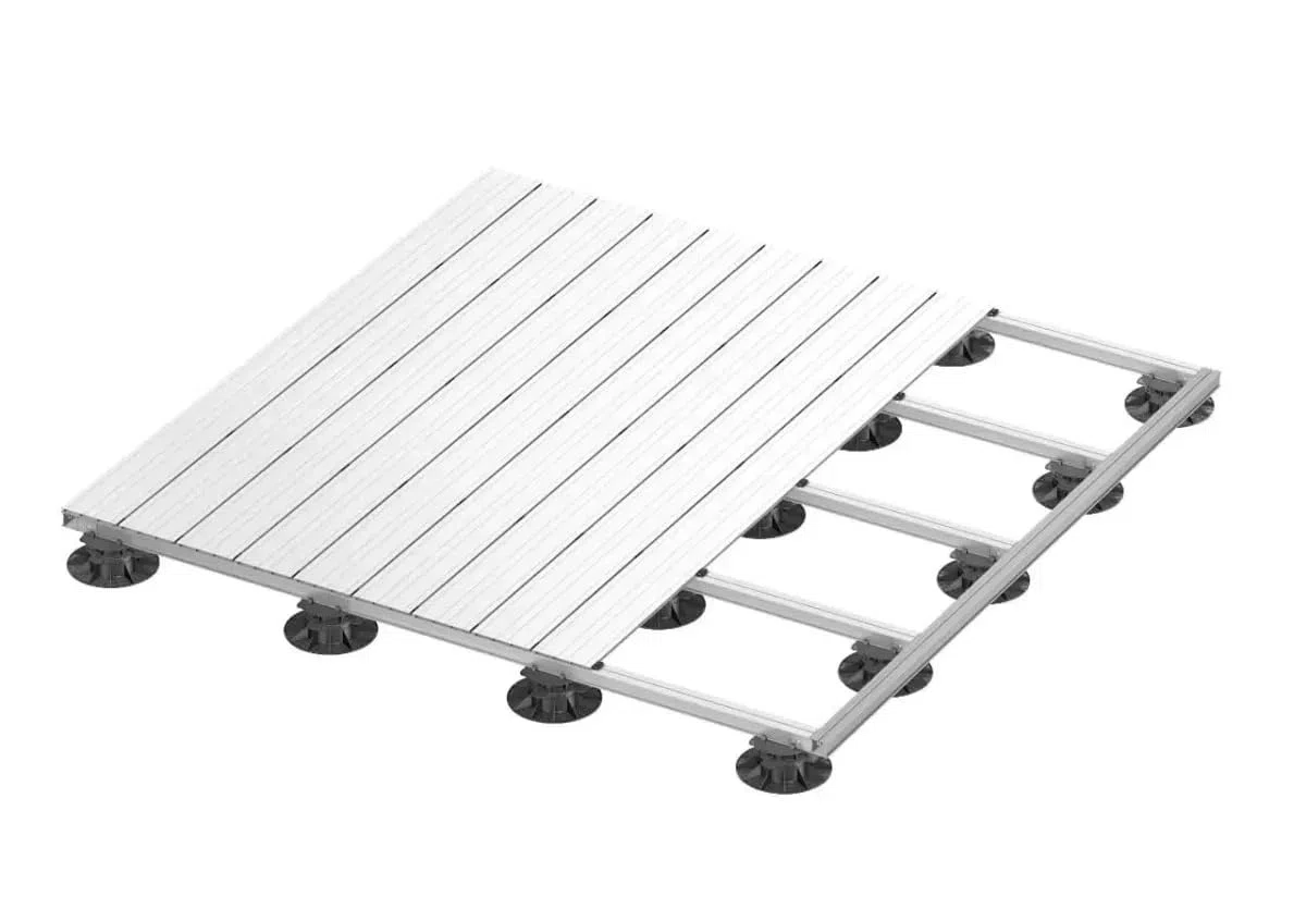 Gartenwelt Riegelsberger Alu-Bodenprofil Cleverdeck 10x145 mm Länge 110 cm | Aluminium Unterkonstruktion für Terrasse und Doppelboden | Witterungsbeständig, formstabil & beidseitig nutzbar