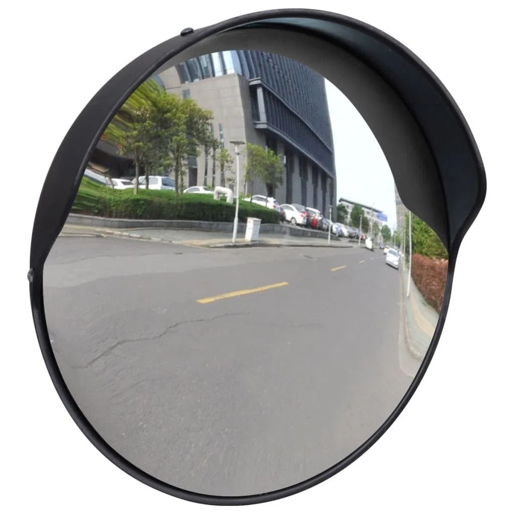 yorten Verkehrsspiegel Konvex PC-Kunststoff Spiegel Sicherheitsspiegel ?berwachungsspiegel Outdoor-Verkehrsspiegel Durchmesser 30 cm Schwarz