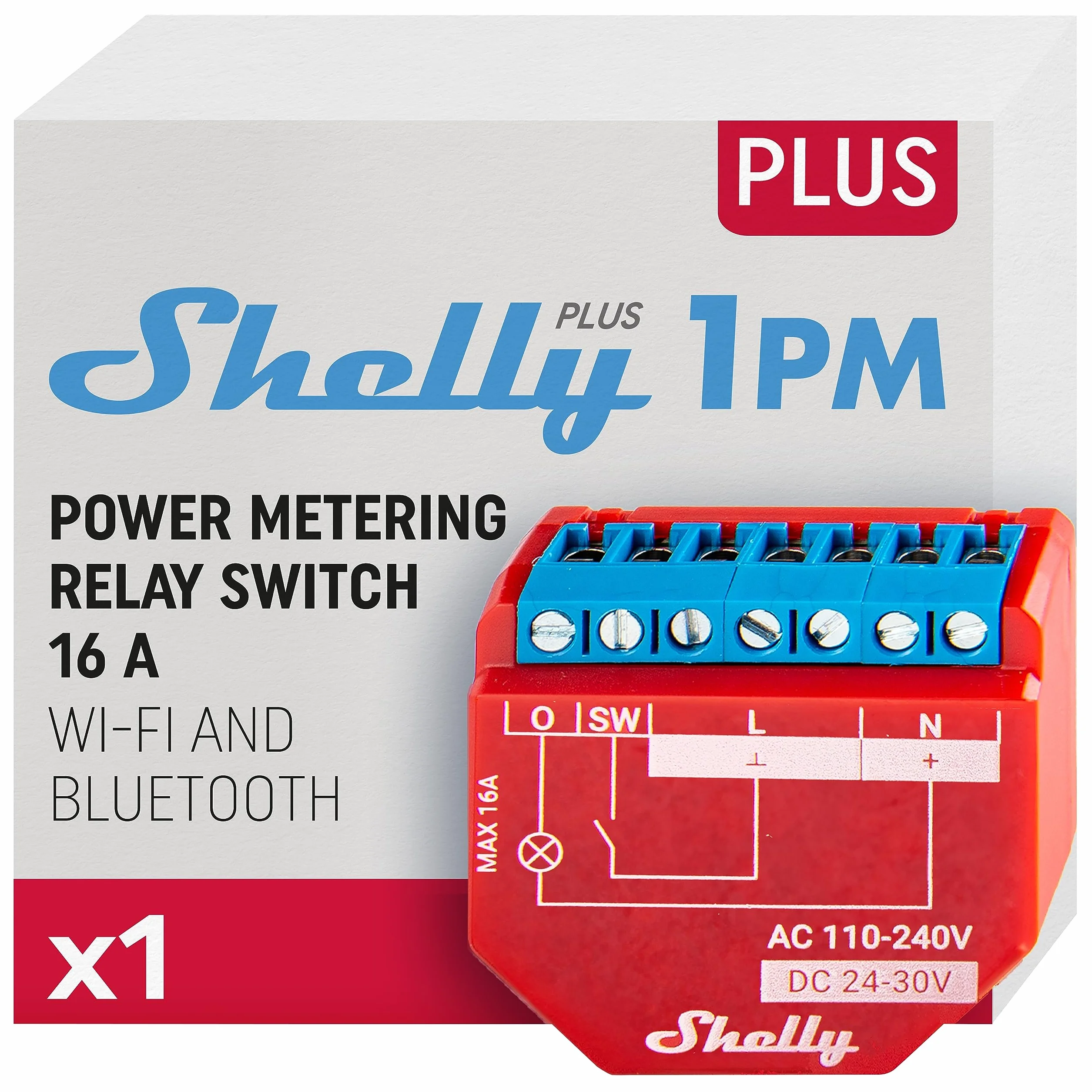 Shelly Pro 3EM (120A) | WLan & Bluetooth Smart Energy Monitoring 3-Phasen-Relaisschalter & Plus 1PM | WLAN & Bluetooth Relais Schalter mit Strommessung