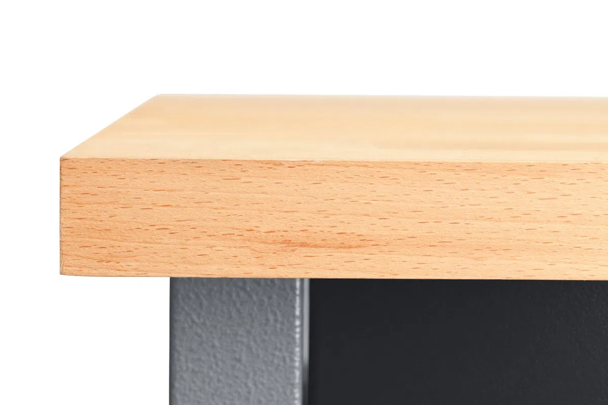 Küpper Werkbank 12179, 170x84x60 cm, 6 Schubladen, 2 Türen, 300 kg Traglast, 30 mm Massive Buchenarbeitsplatte (Schwarz, 170x84x60 cm)