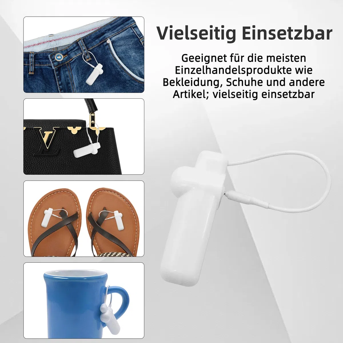 Sicherheitsetiketten für harte Kleidung, Mini-Einzelhandel, mit 100 Pins, Etikett kompatibel mit AM-58 kHz System, kompatibel mit Checkpoint für Kleidung, Schuhe, Taschen (XLT01)
