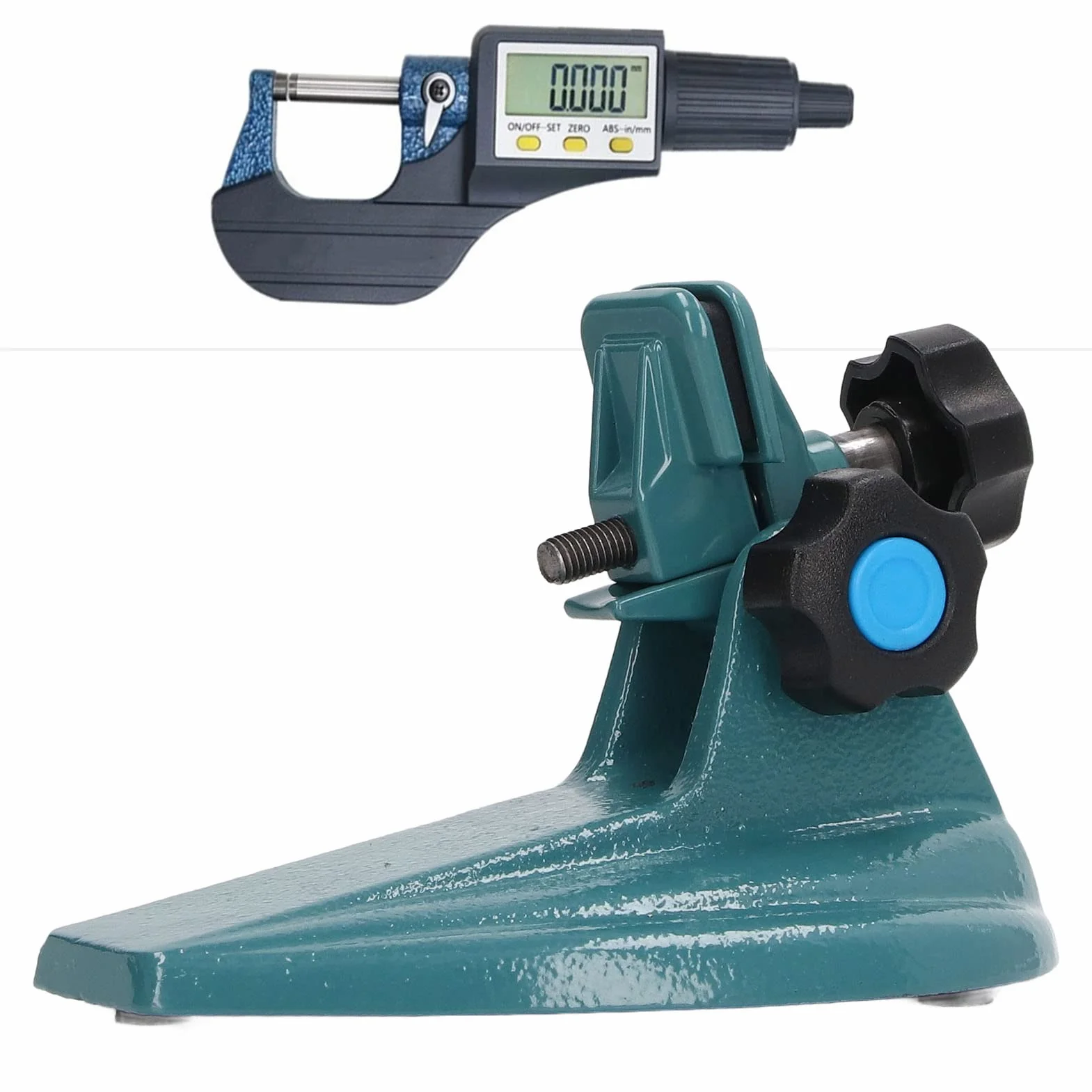 Mikrometer-Halter aus Legiertem Stahl, Ständer-Halterung für Innenmikrometer, 20mm Öffnung, Befestigungsbasis mit Rutschfesten Gummipads