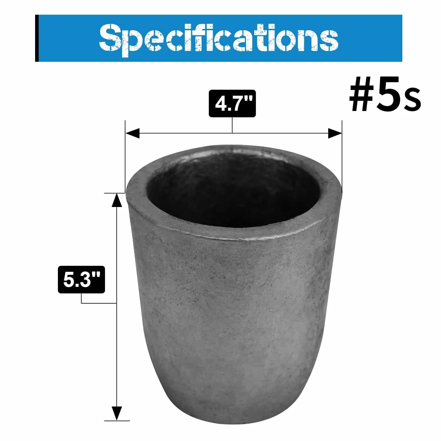 #5s (7kg) Graphite Crucible for Metal Melting Casting Refining Gold Silver Copper Brass Aluminum