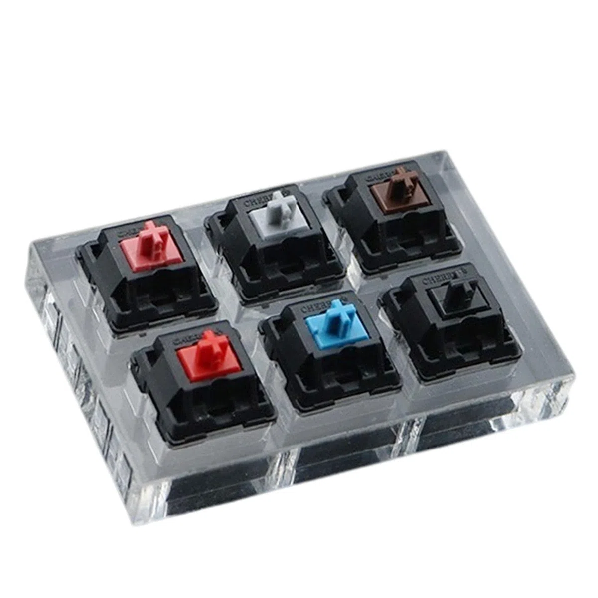 Key Switch Tester Mechanische Schalter Tester Kit Acryl Basis Abnehmbar Transparents Keycap Einfach Austauschbar für Elektronik Computer, für Cherry 6 Tasten