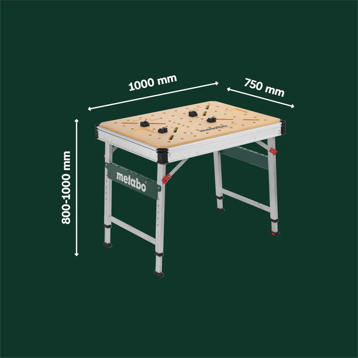 metabo Multifunktionstisch MWB 100, Klappbare Werkbank & Montagetisch