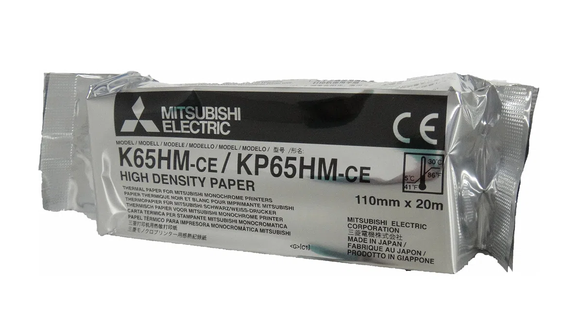 MITSUBISHI K65HM-CE/ KP65HM-CE Thermopapierrollen mit hoher Dichte für medizinische Schwarzweißdrucker - A6 (110mm x 20m)