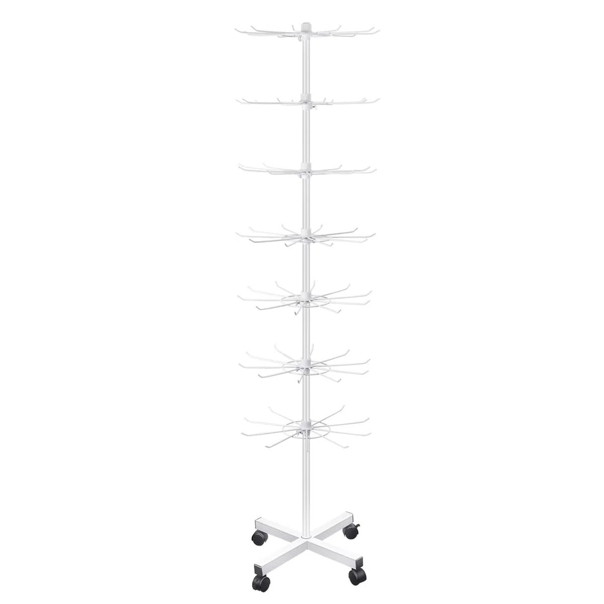 NEWFUN 7-stöckiges verkaufsständer multifunktionales Drehregal,Metall-Display-Regal,Geeignet Für Einzelhandelsgeschäfte Und Supermärkte, Zur Präsentation Von Hüten, Schals, Schmuck, Accessoires usw