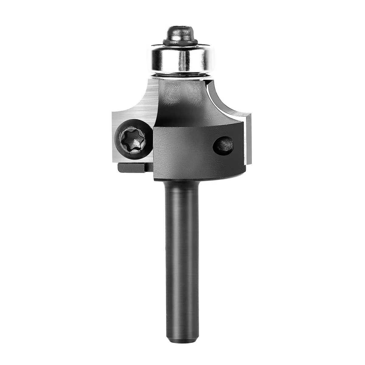 SpeTool Abrundfräser 8mm Schaft Wendeplatten Radiusfräser mit Kugellager Radius 8mm Austauschbare Fräser für Oberfräse CNC Rundfräser mit Hartmetall HW Wendemesser Fräskopf für Oberfräse für Holz
