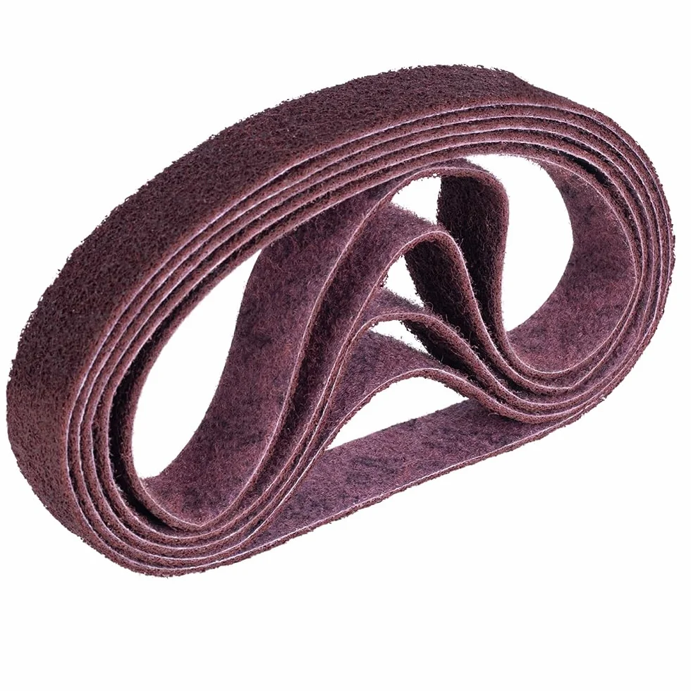 Non-Woven Schleifband Vliesband Rohrbandschleifer Schleifmaschine SC-BL 40x760mm, 5 Stück, Körnungsbereich Grade: Medium, Color: red, Korn:120