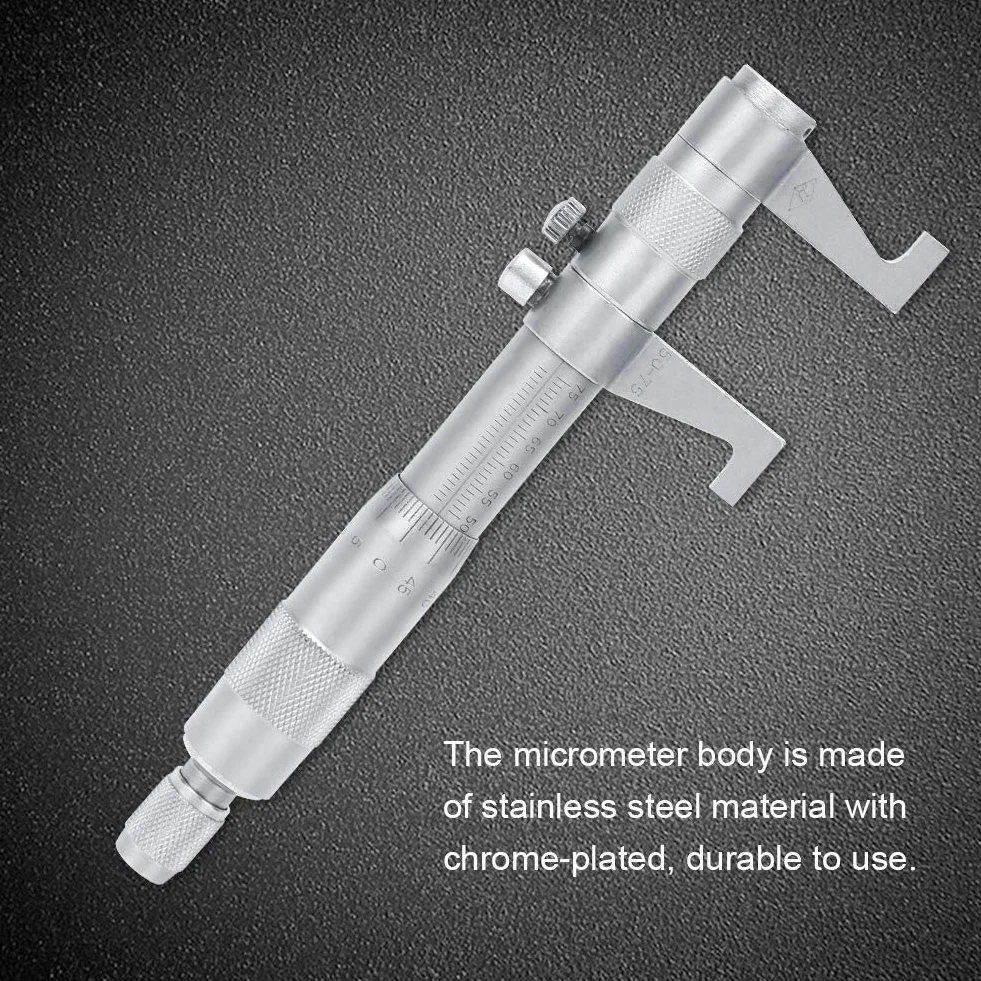 Innenmikrometer , 25 50mm/50 75mm Innendurchmesser Messwerkzeug Klare Laserbeschriftung Edelstahl zum Messen verschiedener Innenmaße(50 75MM)