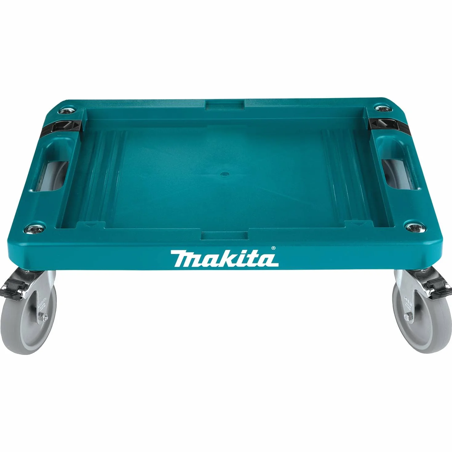 Makita P-83886 Makpac Transportwagen, Vier Lenkrollen, Zwei Feststellbar, Traglast Max. 100 Kg, für Makpac Systemkoffer, 515 x 360 x 150 Mm