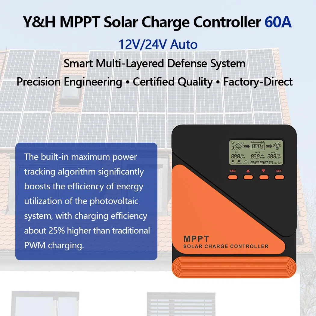 Y&H 20A MPPT Solarpanel Laderegler 12V 24V Auto MAX 50V PV Eingang für GEL SLD FLD LI Benutzer Batterie Spannungsregler